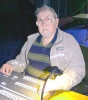 Jerry Conklin Working the Board at Sturges-Young Auditorium in 2009