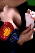 Image of a Card Fan and a Woman on Inside Magic